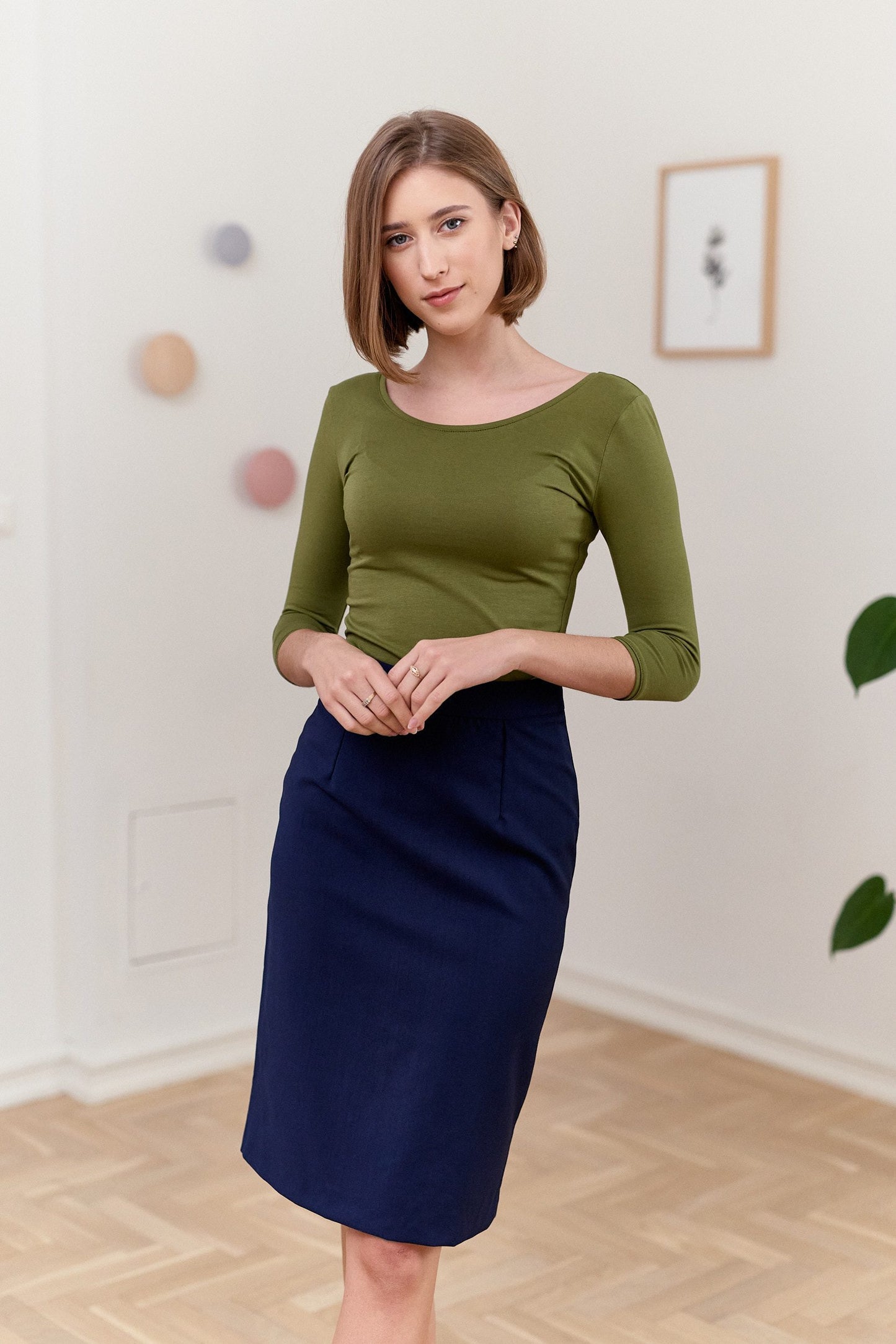 Long Seleeve Boat Neck Top