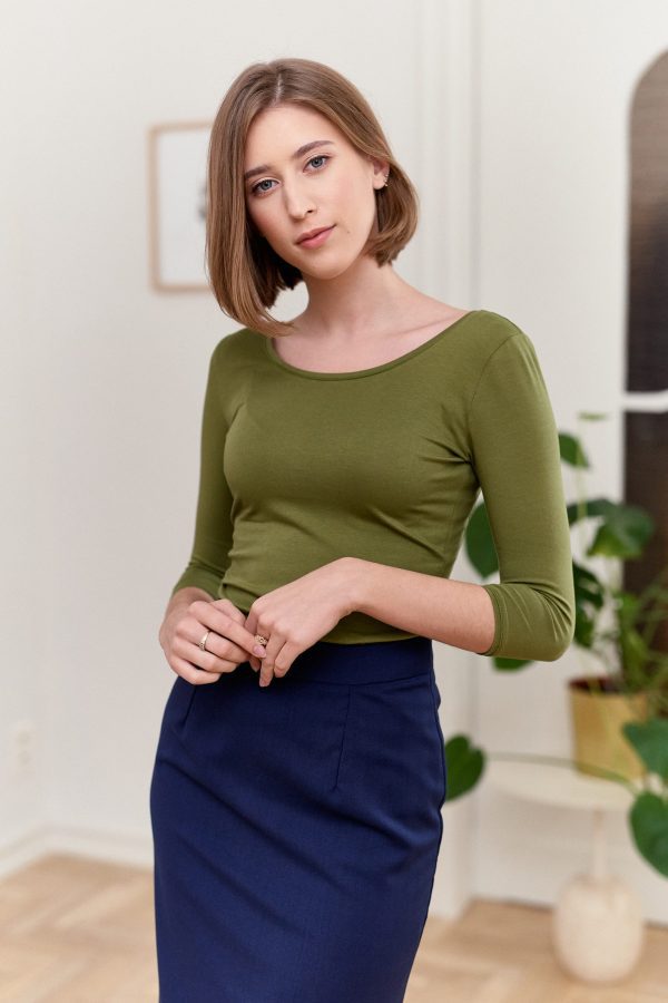 Long Seleeve Boat Neck Top