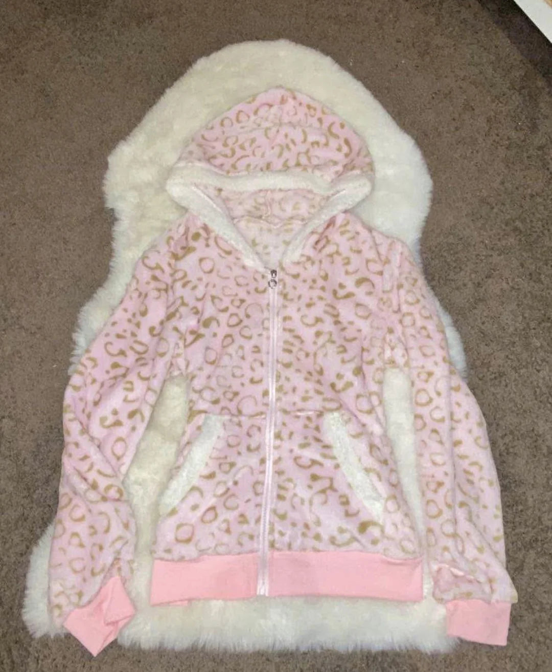 Leopard Print Pink Hoodie