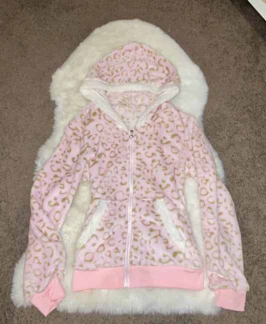 Leopard Print Pink Hoodie
